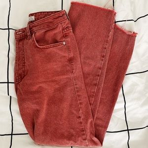 Faded Red Jeans